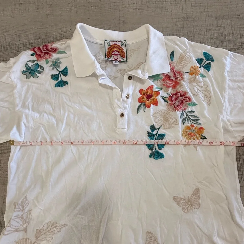 Johnny Was Lorne Embroidered Polo Shirt, J13521-5 Size M - Picture 9 of 16